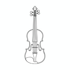 Fototapeta premium Elegant Line Art Illustration of a Classic Violin