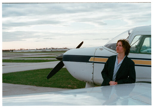 Young student pilot