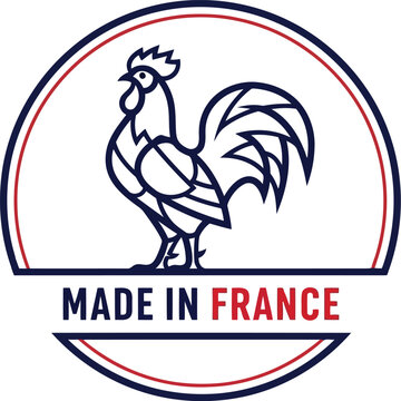 Stylized French Coq Logo Design for Authentic Cuisine Branding and Made in France Products