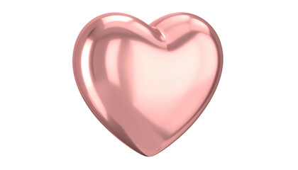 Fototapeta premium A glossy, rose-gold heart floats against a stark black background, 3D rendered