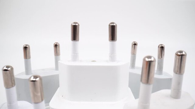 Macro of charging head on white background isolated