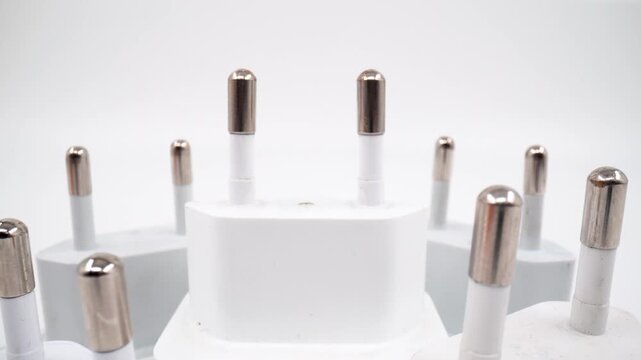 Macro of charging head on white background isolated