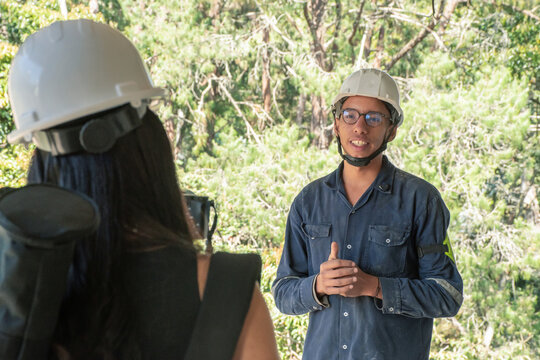 Expert shares insights during a field demonstration in nature