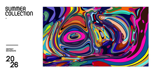 Colorful Abstract Liquid Pattern for 2026 Summer Collection Design