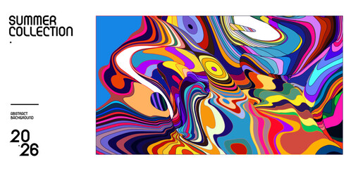 Vibrant Abstract Design for Summer Collection 2026 Promotional Banner