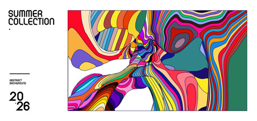 Abstract Colorful Wave Pattern for Modern Summer Collection Design