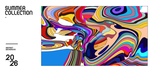Abstract Colorful Swirl Design for Summer Collection Poster