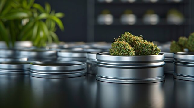 A photo of cannabis topicals in metal tins.