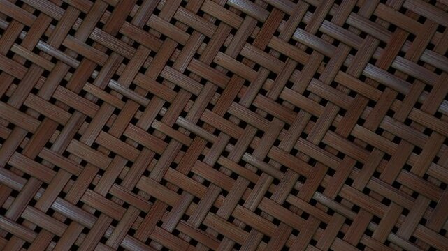 Dark brown wicker weave texture in a diagonal herringbone pattern.
