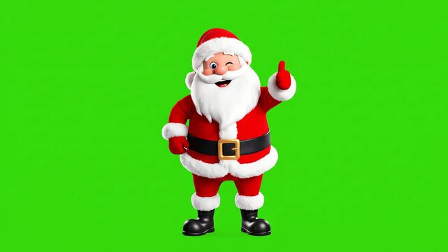 Cheerful Santa winks and gives thumbs up
