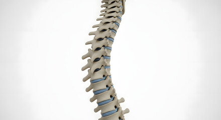 Human spine with intervertebral discs. Generative AI