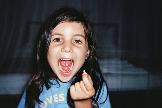 Happy Child With Lost Tooth. UGC in Film