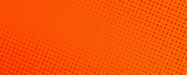Obraz premium An abstract pattern of orange halftone dots on a dark and light gradient background. ilustration