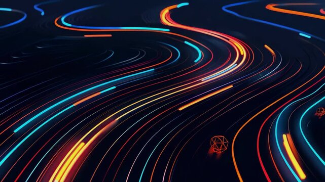 Advanced technical background with distinct lines for user experience and personalization, Generative AI Videos.