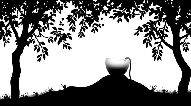 Bai sanicle vector silhouette black design white background