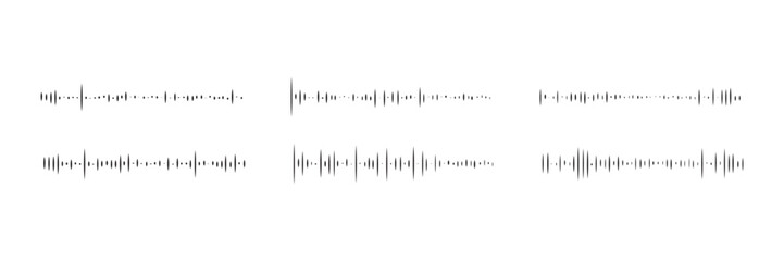 Audio soundwave podcast icon with waveform frequency pattern and music equalizer lines. Vector sound wave voice signal for radio recording, microphone speech and digital multimedia player interface.