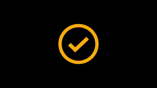 Yellow checkmark icon on black background