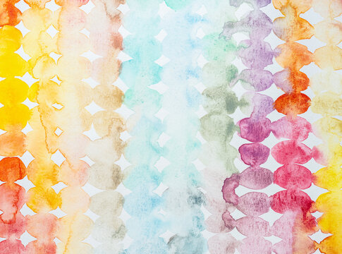 Rows of colorful watercolor stripes 
