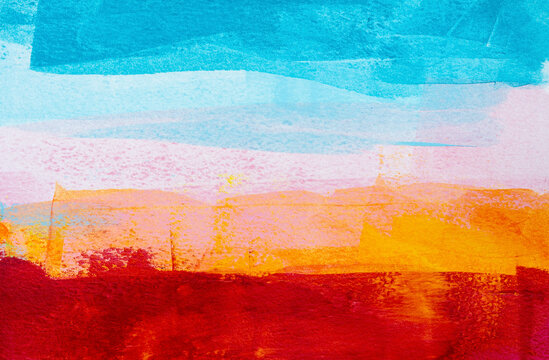 Vibrant colors painted on paper