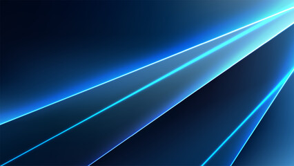 Abstract blue light beams on dark background futuristic neon lines and high technology for digital corporate wallpaper and modern science presentation