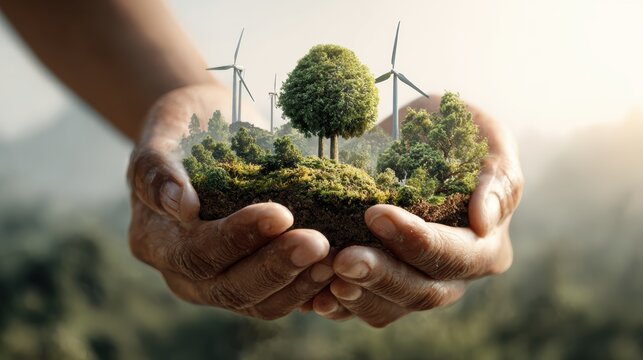 Environmental conservation technology and approaching global sustainable ESG by clean energy and power from renewable natural resources