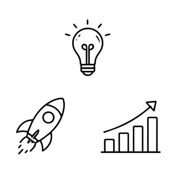 Startup line icon set vector
Vector set of icons on a white background
