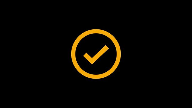 Yellow checkmark in circle with sun rays