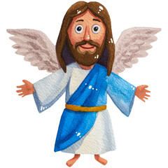 Naklejka premium jesus with wing