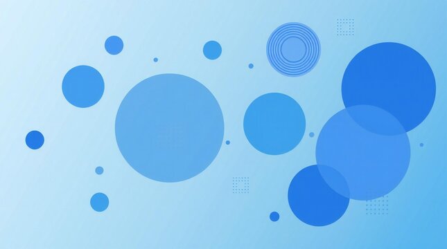 Abstract blue circles floating on a gradient background