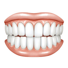 clipart icon 3d rendering Healthy White Teeth white background