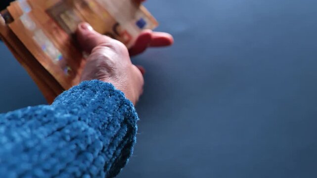 women earnings, financial independence, salary, gender pay gap and economic empowerment in the European Union. European currency cash in hands, business and personal finance theme. 4k footage