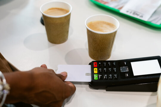 Customer Pays Coffee Card Reader