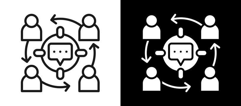 Internal Communication Whiteblack icon