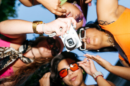 Friends Taking Fun Group Photo