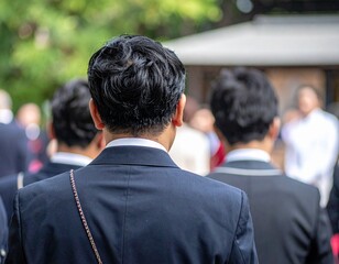 男性　結婚式　後ろ姿