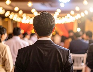 男性　結婚式　後ろ姿