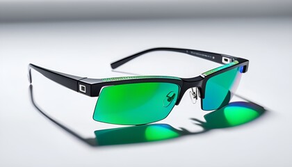 インターフェースとダークトーンが見えるスマートグラス体験のARビジョン