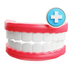 3d Illustration of Teeth Dentures Medical Cross Dental Clinic
