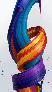 Swirling strokes of thick colorful oil paint