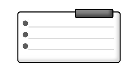 Simple white note. Blank sticky note. Vector illustration. メモ帳、付箋、ノートのフレーム