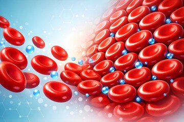 Macro View of Red Blood Cells Building Oxygen Rich Tissue Structure Bright Scientific Vector 