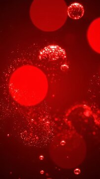 A stunning video showcasing vibrant red bubbles floating in the air