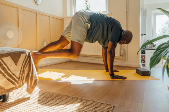 Mountain climber position. In between poses