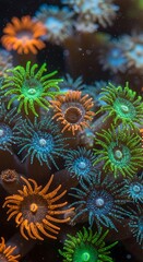 Obraz premium Vibrant Coral Reef with Colorful Sea Anemones.