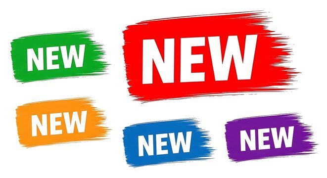 New product launch banner set with vibrant paint splashes and bold typography for marketing