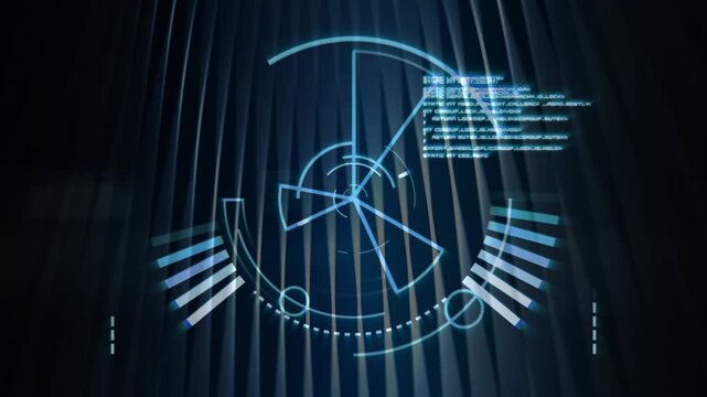 Faint cyan circle appearing, holographic interface unfolding and rotating, displaying system status