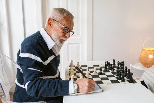Chess Jotting Notes Senior Man 