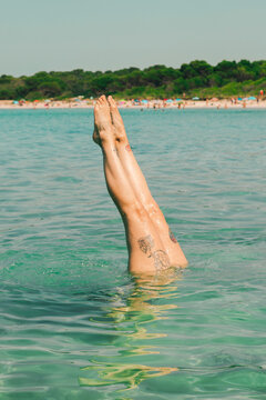 Handstand in the water