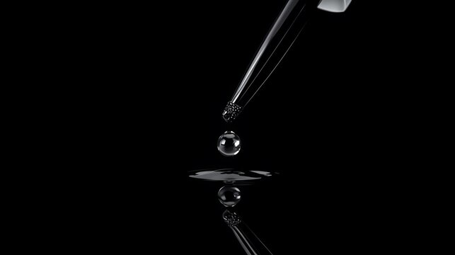 The Infinite Depth of Obsidian Elegance, A Precise Moment of Fluid Beauty Suspended in Darkness