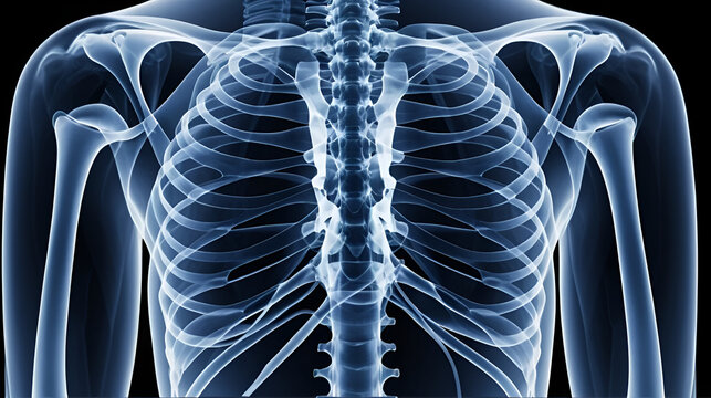Shoulder X-ray showing bones and joints of the shoulder girdle